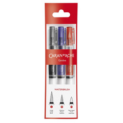 Caran D’Ache Caran Dash Water Brush Felt Pen 0115-303 Set Of 3 Pump Type