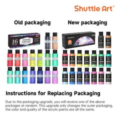 Color Change Acrylic Paint Set, 16 Colors Chameleon Colors Acrylic Paint in B…