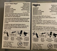 Lot of 6 Higgins Ink Bottles Calligraphy Ink & Black Magic Pigment Drawing Ink