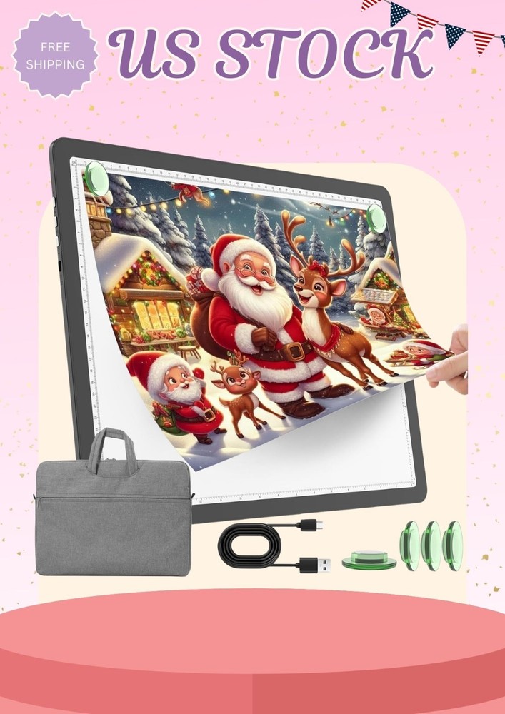 Rechargeable A3 Light Pad with Carry Bag – Wireless Light Box for Drawing