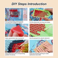 Ships Diamond Art Kits for Adults – 5D Full Drill Round Diamond Painting Kit f