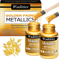 Acrylic Paint Metallic Gold, 250Ml Gold Leaf Paint for Art Painting, Ideal for C