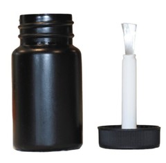 2oz Black Craft Bottle with Brush in Cap –  100 Pack