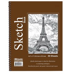 30 Sheets 8.5″ X 11″ Side Bound Spiral Premium Sketch Book