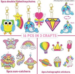 BANBBUR 16 Pcs Gem Art for Kids Age 4-8 8-12,Kids Crafts 5D Small, Sweet
