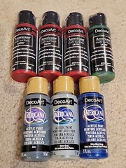 Lot Of (7) DecoArt Americana Multi Surface Satin & Acrylic Paint 2oz –