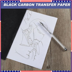 100 Sheets Carbon Paper, Black Graphite Paper for Tracing Patterns onto Wood, Pa