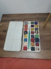 Vintage 70s Collectible 25 Water Color Set Box Made  In  England Psychedelic