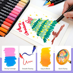 Acrylic Paint Markers 72 Colors with Bag, Acrylic Paint Pens with Brush Tip and