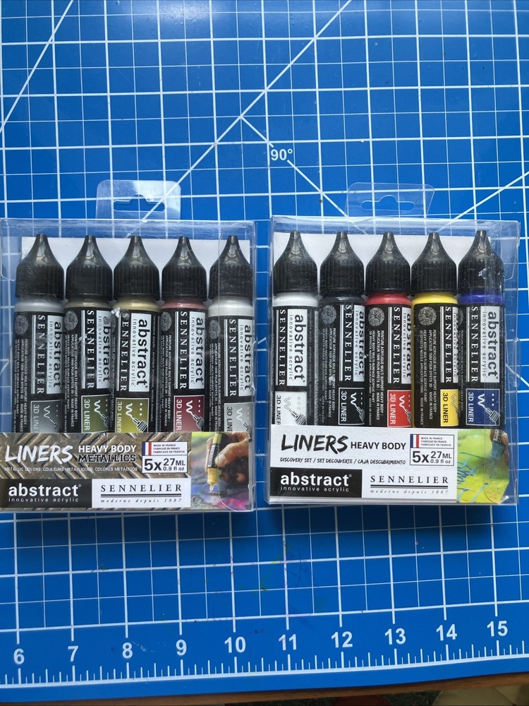 Sennelier Heavy Body Acrylic Fine Liners Paint Discovery & Metallic Open Pkg (2)