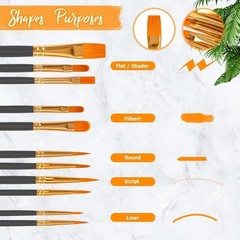Create With Confidence: 10-Pack Round Pointed Tip Paintbrush Set for All Arts