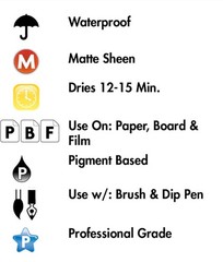 Higgins Black India Pigmented Drawing Ink, 32 Ounce Bottle Office Product