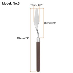 4pcs 17mm No.3 Painting Palette Knives Stainless Steel Spatula Red Wood Handle