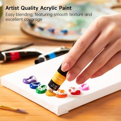 Acrylic Paint Set, 16 x12ml Tubes Artist Quality Non Toxic Rich Pigments Colo…
