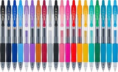 Ergonomic G2 Gel Roller Pen Set – 0.7 mm Fine Point, Vibrant Colors, 20 Pack