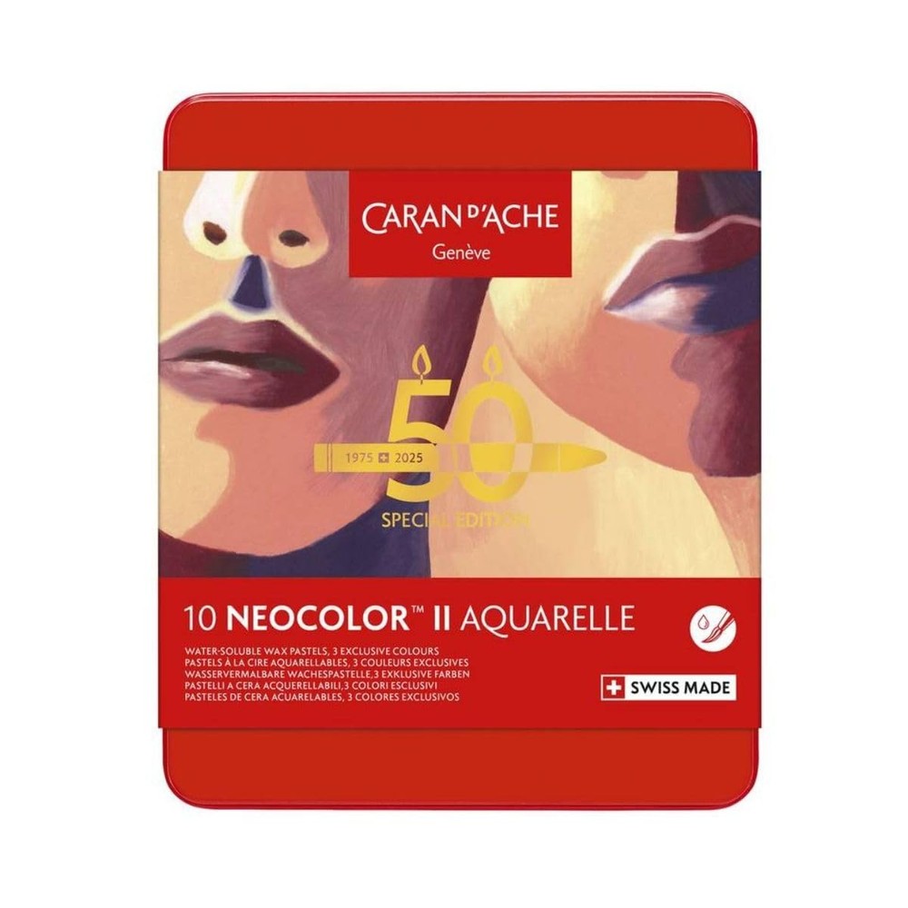Caran d’Ache Box of 10 NEOCOLOR™ II Aquarelle 1 count (Pack 1), Mehrfarbig