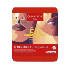 Caran d’Ache Box of 10 NEOCOLOR™ II Aquarelle 1 count (Pack 1), Mehrfarbig
