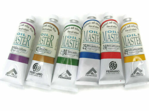 Set of 6pcs FERRARIO OIL MASTER Oil Colours 60ml Made in Italy Lot #4