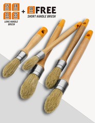Trim Paint Brushes-5PC Round Trim Brushes,Long Handle Paint Brush Set for Window