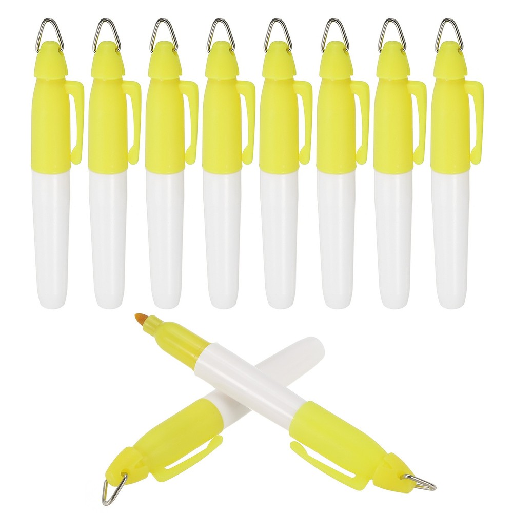 10 Pcs Mini Permanent Markers with Clips Golf Ball Markers Pen, Yellow