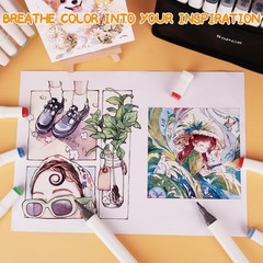SiwaQio 320 Colors Alcohol Markers with APP, Dual Tip Art Marker for Adults C…