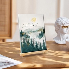 YOYA Framed Paint by Numbers Kit for Adults – 8*12 Inch, Mountain Moon 003