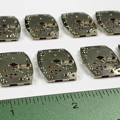 10 Rectangle Watch Plates Part Steampunk Altered Art Silver Watchmaker Lot Jewel