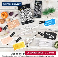 White Gel Pens, 6 Size Opaque White Ink Pens for Black Paper, Sketching, Drawing