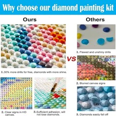 5D Golden Cross Diamond Art Kits for Adults 12×16 inches,