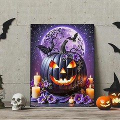Halloween Pumpkin Diamond Painting Kit 7.5 x 11 Inch 5D Craft