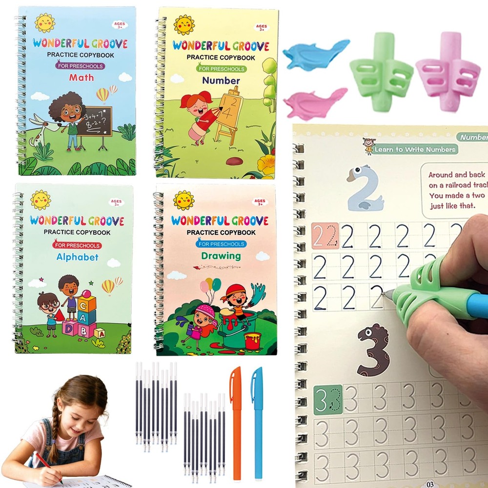 Magic Grooved Handwriting Practice Book for Kids 35 Years | Tiny Thinkers Reu…