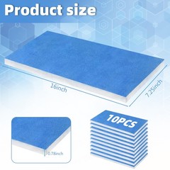 U0U 10 Pieces Paint Booth Filters,Portable 16×7.25inch/10pcs, Blue and White