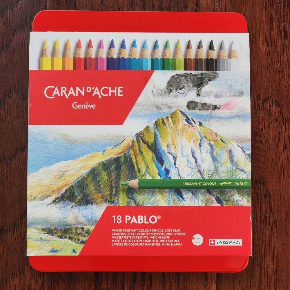 Caran D’ache Pablo Permanent Colour Watercolor Pencils Set Of 18 (666.318) *