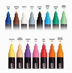 Uni-Posca PC3M15C Paint Marker Pen Set – 15 Count NEW IN BOX MARKERS PC-3M15