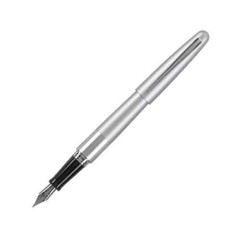 Pilot Metropolitan Fountain Pen Med Nib Silver Solid Gift Box Refillable Blk Ink
