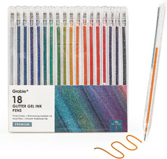 Glitter Gel Pens, 18 Colors Glitter Gel Pens Set, Retractable Sparkle Gel Ink Pe