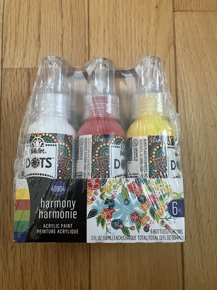 Dots Set, 6 Piece Acrylic Paint Kit Featuring 6 Colors for DIY Indoor & Outdoor