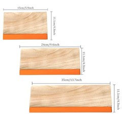 Caydo 3 Pieces 3 Sizes Screen Printing Squeegee, 75 Durometer 3Sizes, Orange