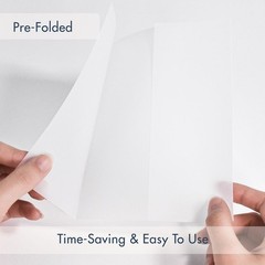 50 PCS PreFolded Vellum Jackets Fits 5×7 Inch Invitations Sage Green Toile