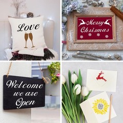 BAMIDELE Letter Stencils for Painting on Wood, 50 8.27 x 5.5 inches, White