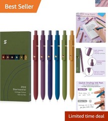 6pcs Gel Pens – 0.7mm Fine Point Retractable Black Ink for Stylish Writing