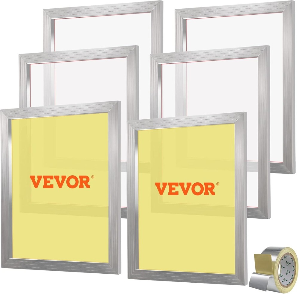 VEVOR Screen Printing Kit, 6 Pieces Aluminum Silk 20x24inch-6