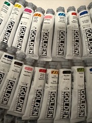 LOT OF 50 GOLDEN Acrylic Artist Colors Paints 2fl oz Tubes *NEW *FREE SHIPPING!