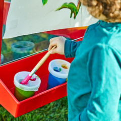 4WAPE Adjustable Metal Easel with Acrylic Panels for 4 Kids – Indoor/Outdoor