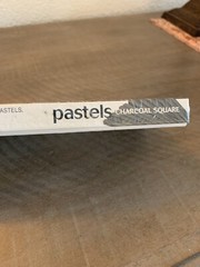 Square Artist Pastels, Charcoal Sticks, Black Color 12 Pieces New Made In Korea