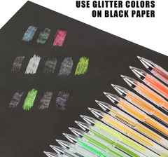 200 Glitter Gel Pen Set, 100 Gel Pens plus 100 Refills Glitter Neon Pen