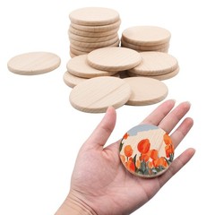22 PCS Wooden Rocks for Painting 2.3 Inch Small Flat Smooth Beech Wood Painti…