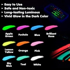 Fabric Paint 10Colors Glow in the Dark Paint 3D 10colors pen shape 3D Permanent
