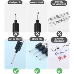 8Pcs/Set 20Mm Deep Hole Long Nib Head Markers for Metal Perforating Pen