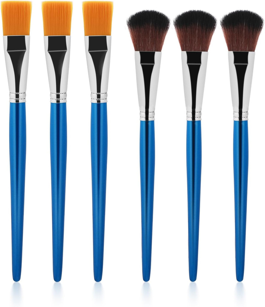 6Pcs Mop Brush for Acrylic Painting, 1 Inch Oval Blending Paint Brushes for Acry